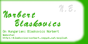norbert blaskovics business card